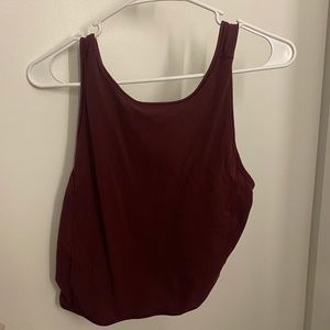 Lululemon cropped tank top, maroon color, worn a few times